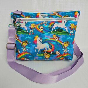 Vintage Rainbow Brite Crossbody Purse, 80s Cartoon Fabric